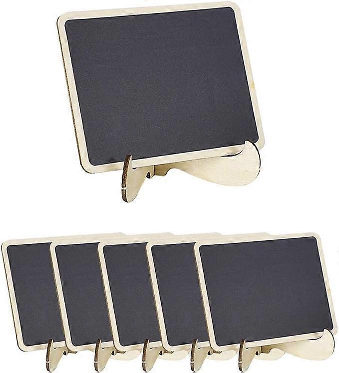 6pcs Mini Chalkboards Signs with Base Stand Wood Rectangular Design Chalkboard Tag for Message Board Signs Table Number Reminder