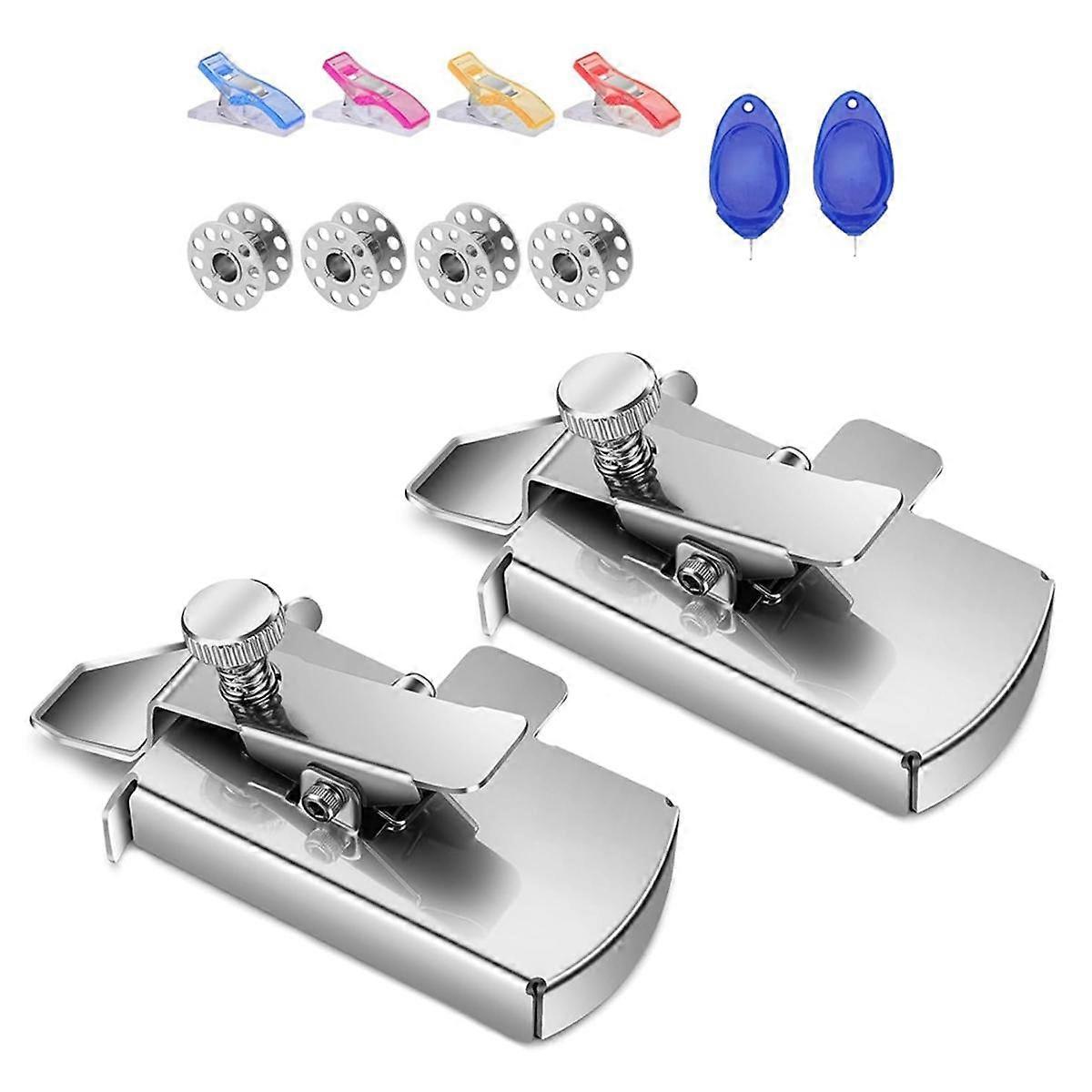 2 Pack Multifunctional Magnetic Seam Guide Kit, Hemmer Guide, Guide for Universal Sewing Machine Presser Foot