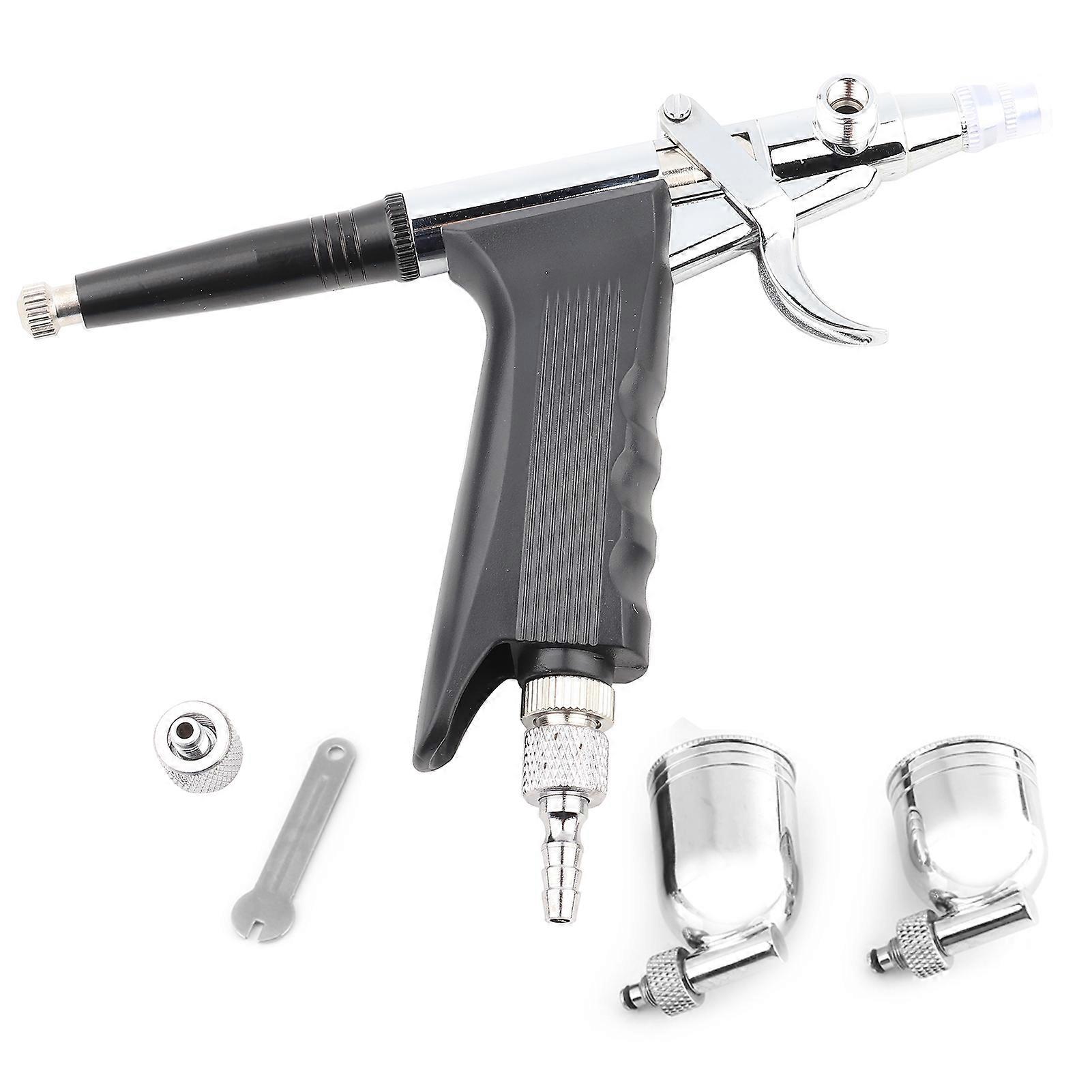 Multi Purpose 2 Cups Side Feed Spray Gun Trigger Airbrush for Art Painting 166