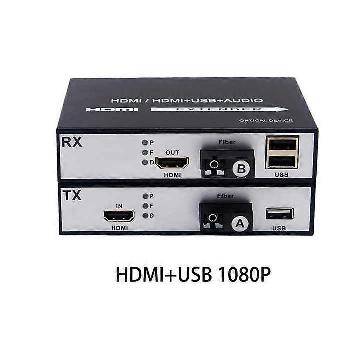 1Pair 1-channel 1080p Hdmi+usb Kvm Over Fibre Extender Up To 20km Mode Single Sc Hdmi Fiber Optical Transceiver