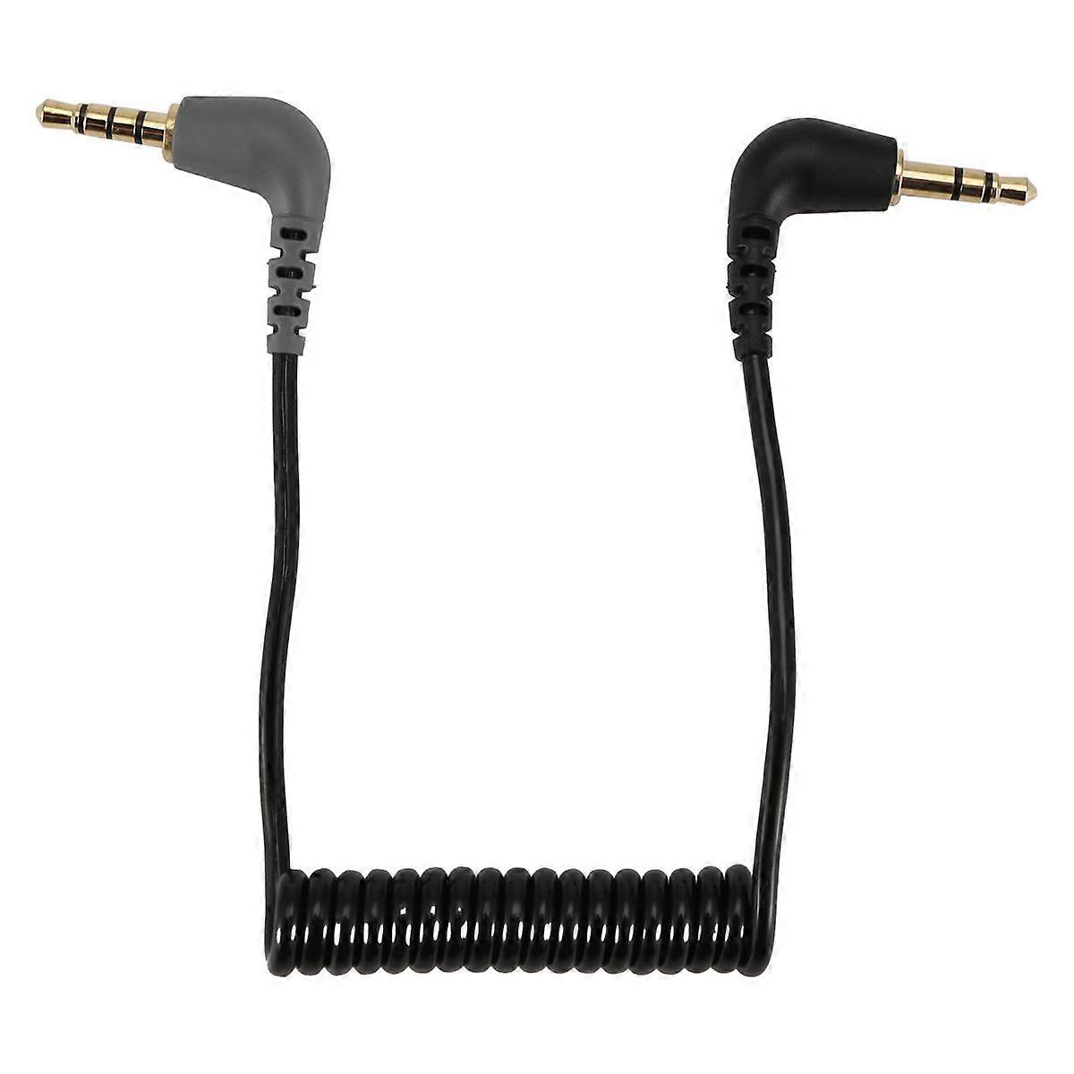 Adjustable TRS to TRRS Microphone Cable Replacement Spring Coiled Wire Connection Cord Line for SC7