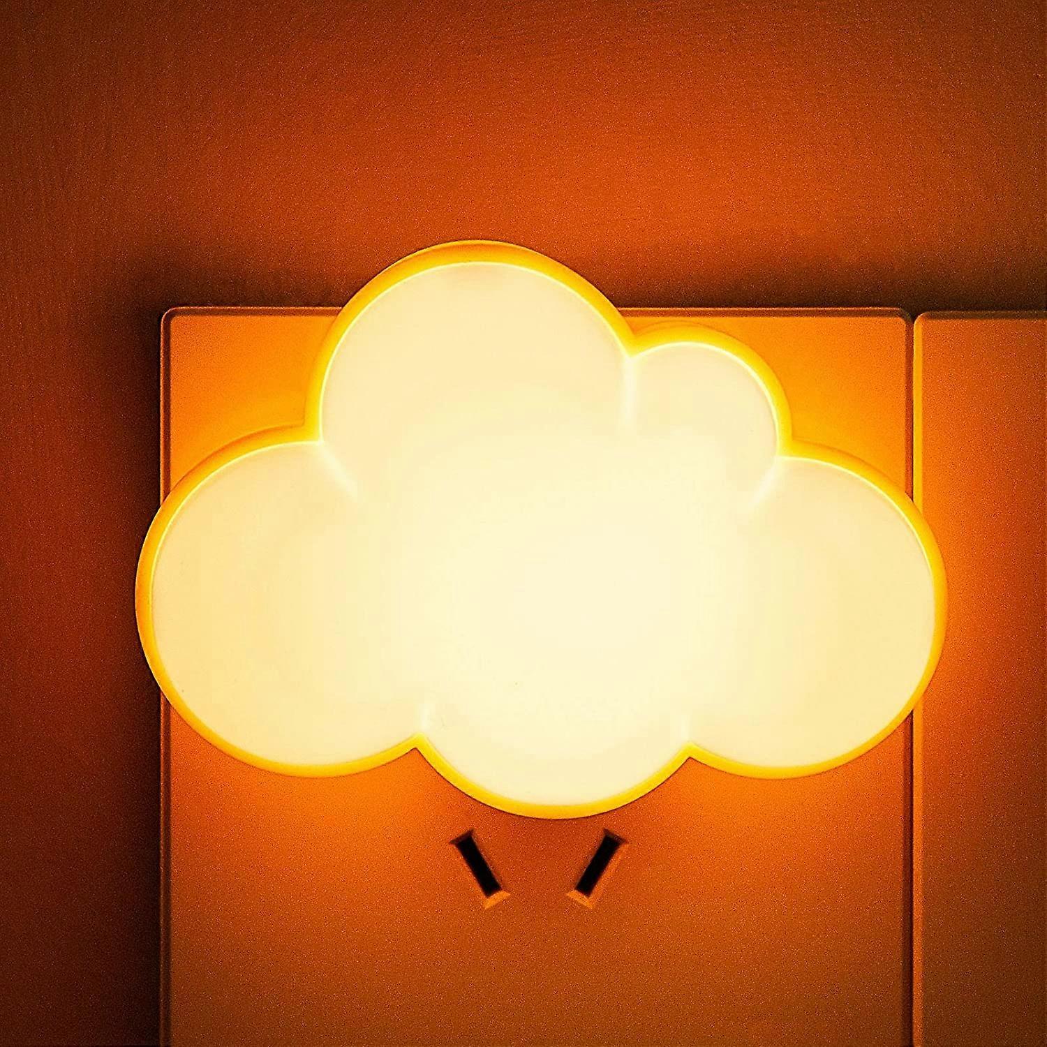 2 pièces Led Cloud Night Light Warm Sensor Plug In Lampe Night Cloud Shaped Wall Night Light
