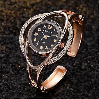 Cansnow Relogio Feminino Mode Gold Watch Kvinder Bangle armbånd ure Luksus rustfrit stål damer armbåndsur kvinde ur rosaguld sort