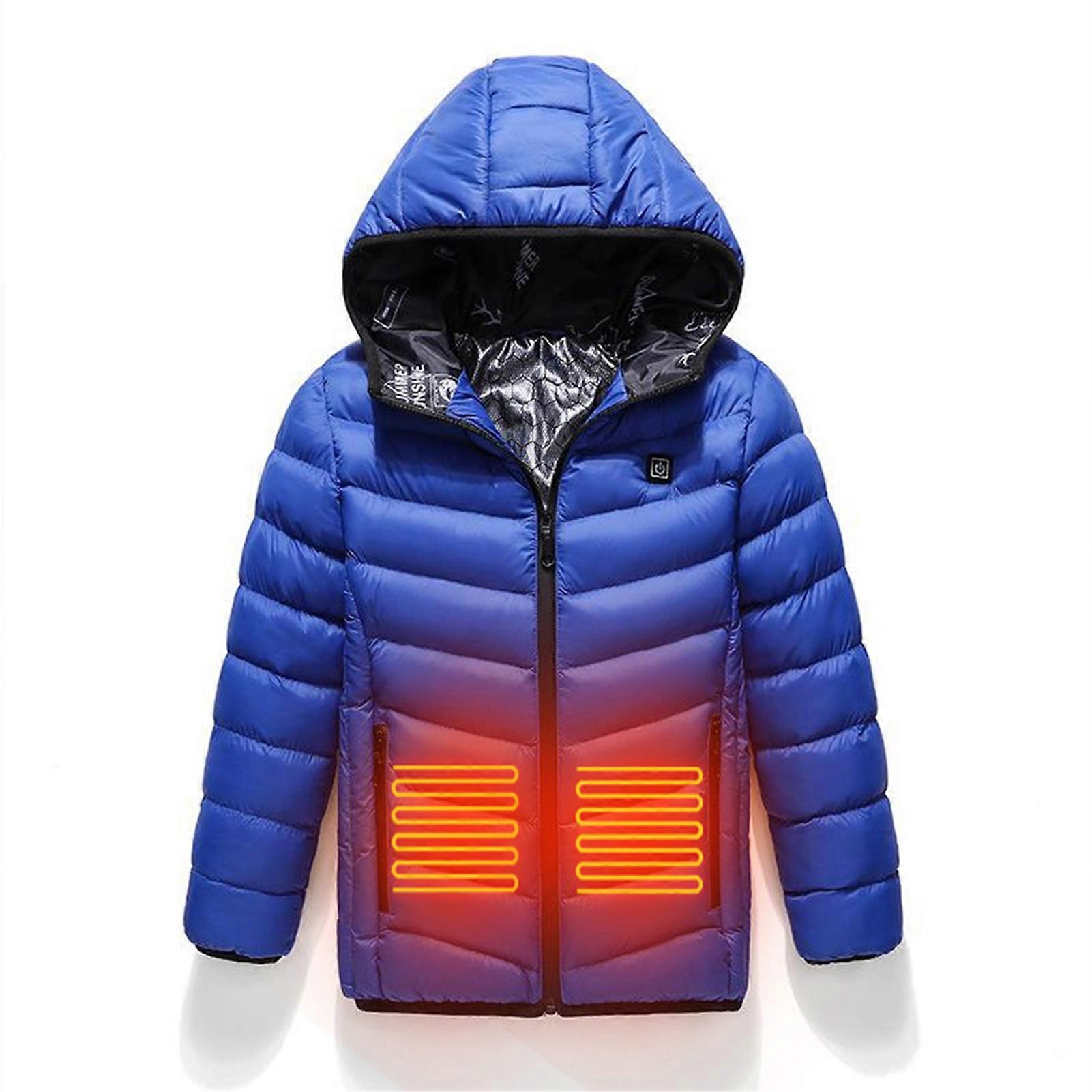 Kids Heated Jacket with Hood Waterproof and Windproof Suitable for Riding Biking