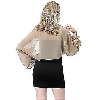 Women Sheer Mesh Chiffon Bolero Shrug Summer Long Sleeve Cropped