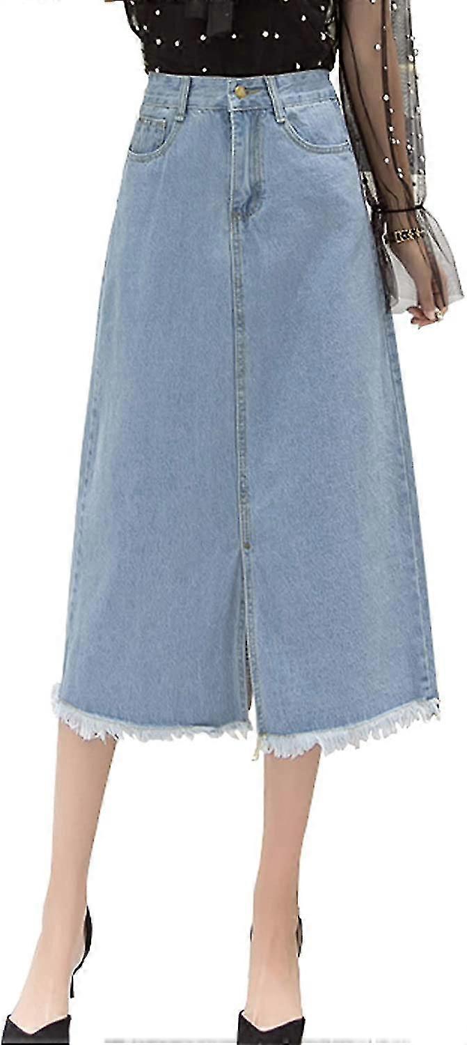 Női farmerszoknya oldalhasítékos alkalmi Jean szoknya ceruzaszoknya S-2xl