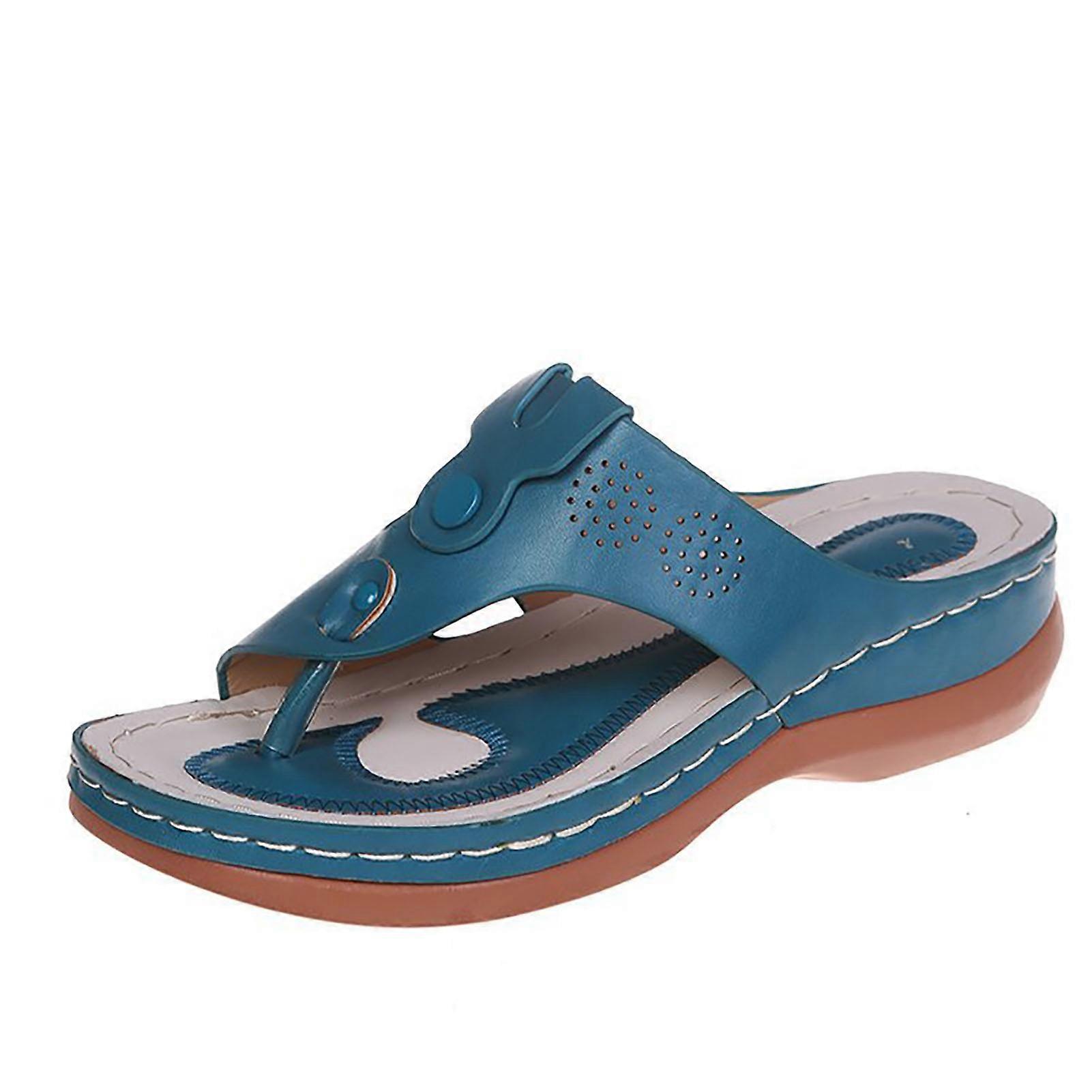 Women\'s Clip Toe Wedge Sandal Orthotic Slip on Platform Slides Shoes Suitable for Travel Indoor Outdoor