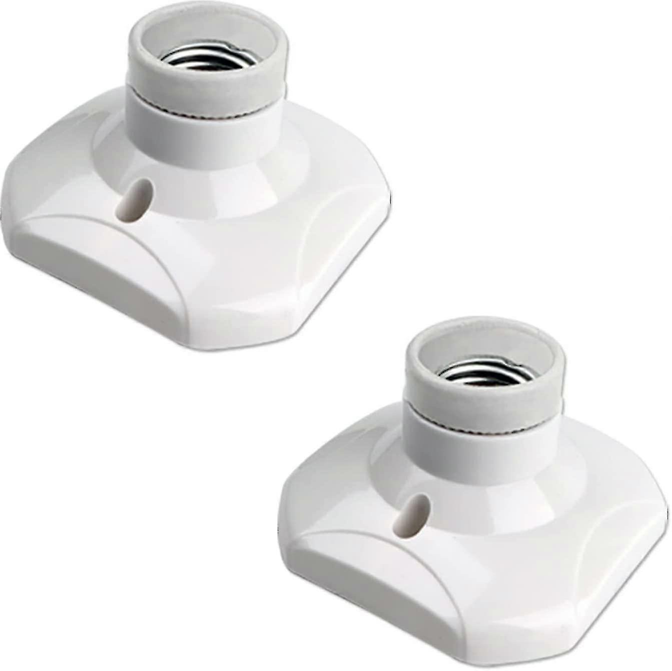 E27 Screw Ceiling Light Socket For Indoor Wall Lamp, Ac 230v, E27 Led Bulb Holder, Plastic Base E27 Socket For Garage Workshop Ceiling, Set Of 2