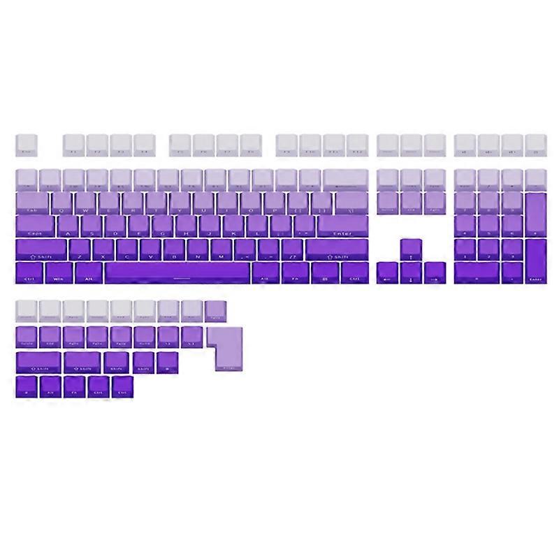 135 Keys ABS Transparent Keycaps Letter Side Engraved Gradients Color Keycaps