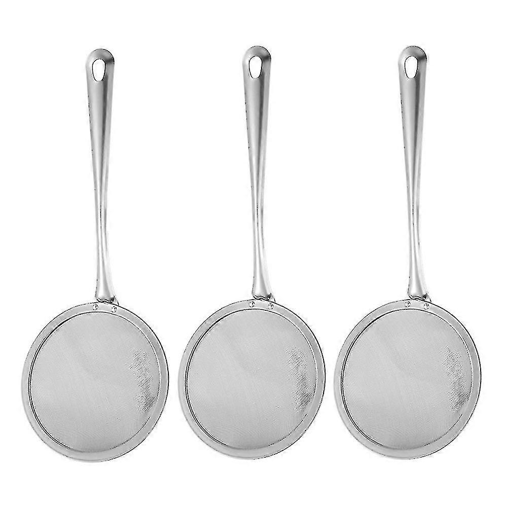 Fine Mesh Strainer Set Stainless Steel Metal Flat Cooking