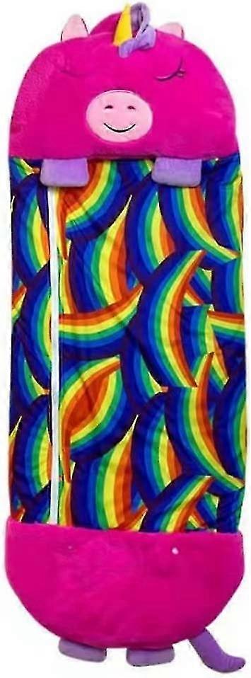 حقيبة نوم للأطفال مع وسادة، تخزين قابل للطي، 2 في 1 الكرتون الحيوان حقيبة النوم، لينة ومريحة، حقيبة نوم دافئة