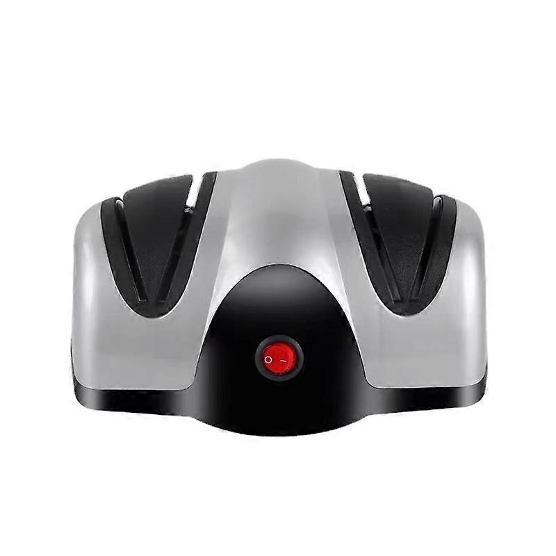 Electric Knife Sharpener, Two Level Sharpener, Black/silver, Material: Abs Plastic