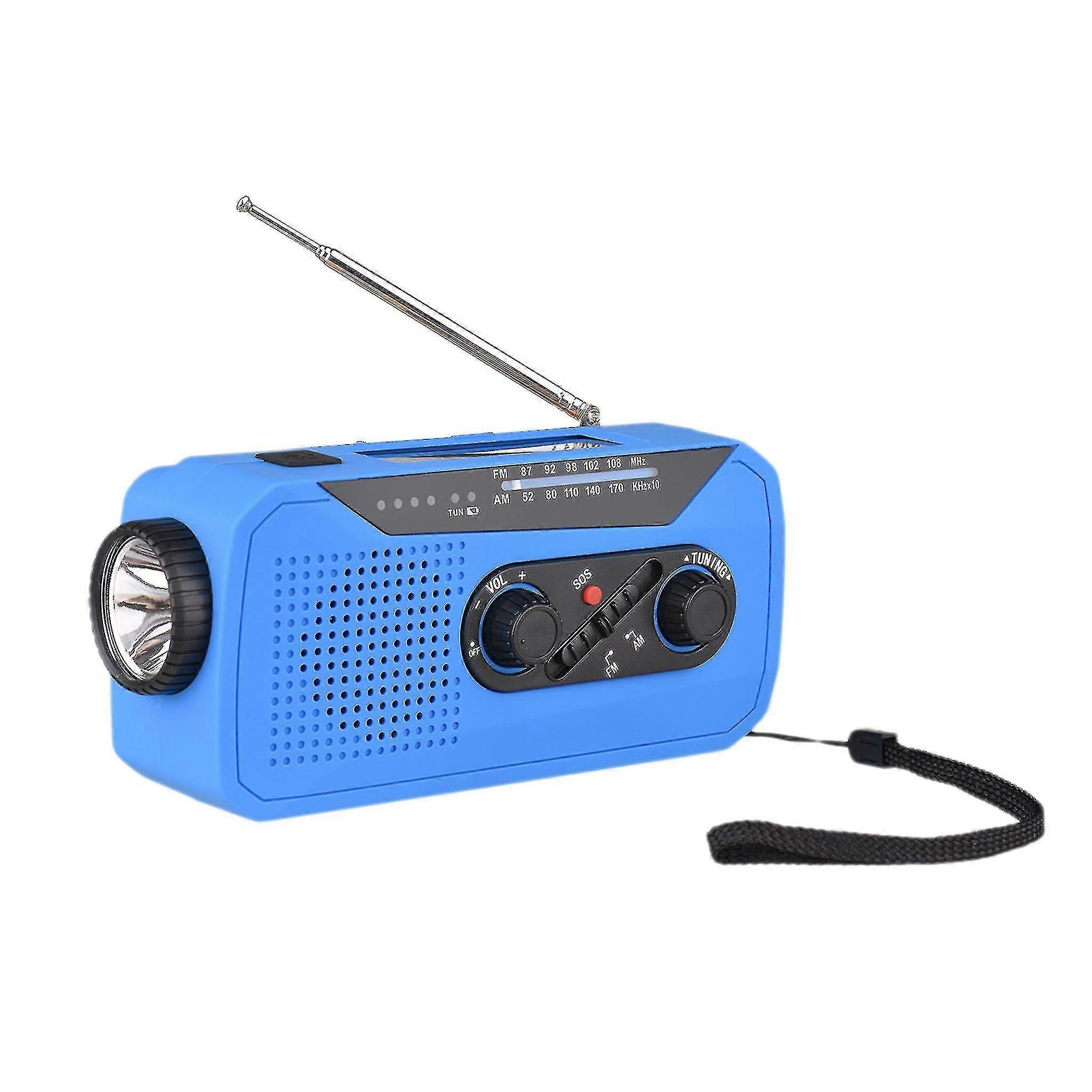 Disaster Prevention Flashlight Radio Solar Self-charging Emergency Radio 2000mah Sos Warning