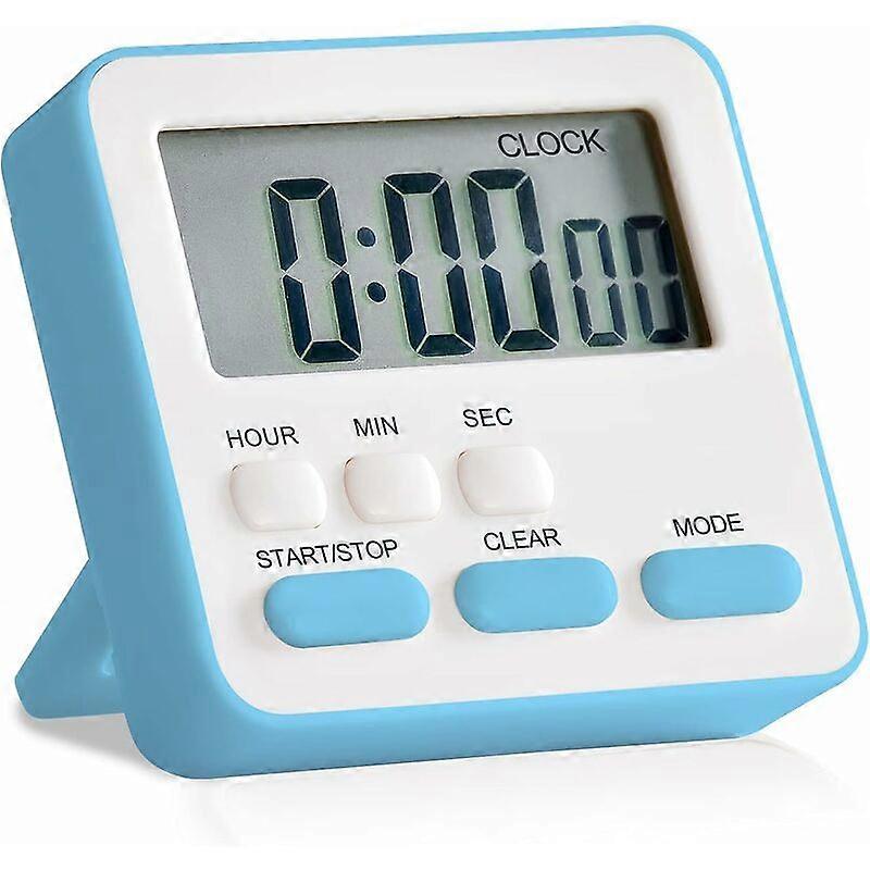 24 Hour Digital Kitchen Timer, Upgraded Large Display, Audible Alarm (Blue)