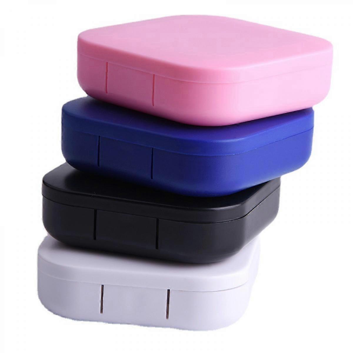 4 Pack Colorful Contact Lens Case Kit with Mirror Durable, Compact, Portable Soak Storage Kit