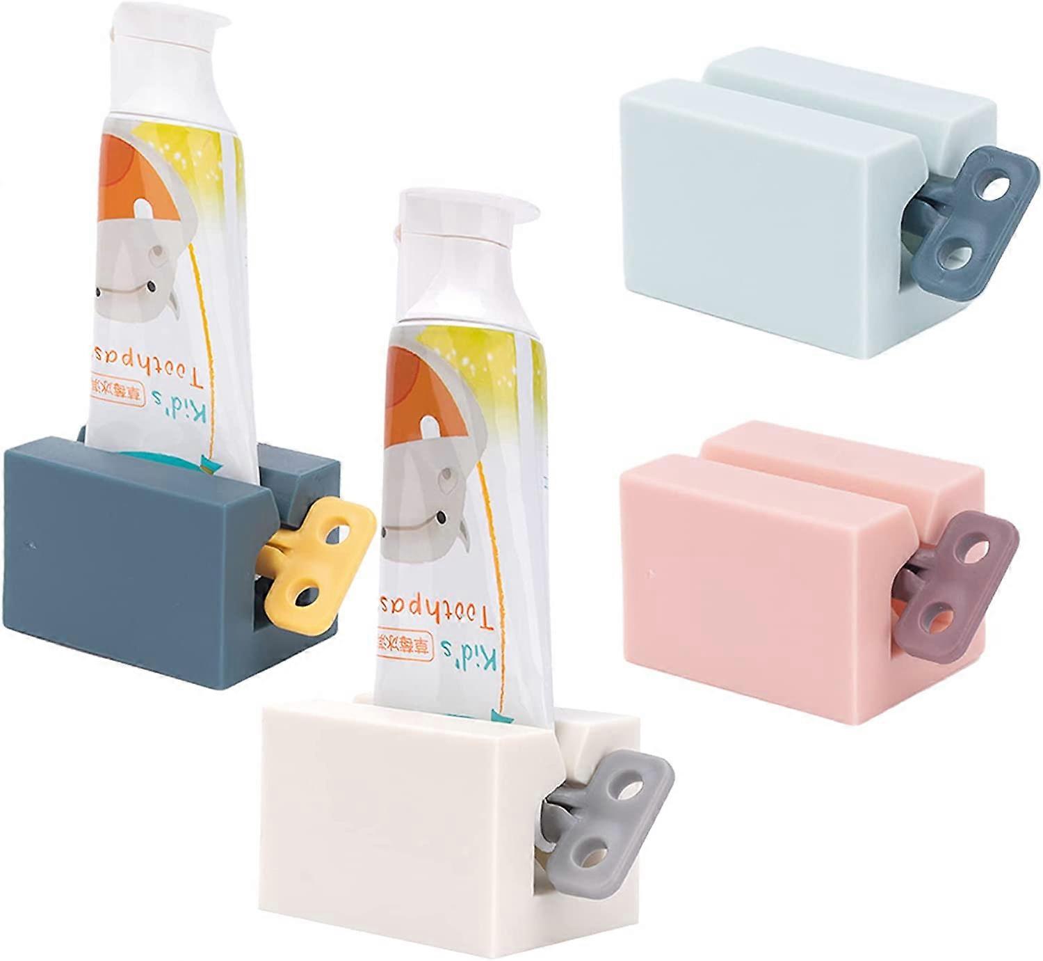 4 Pack Toothpaste Squeezers, Roller Tube Toothpaste Squeezers with Frosted Handle (4 Colors)
