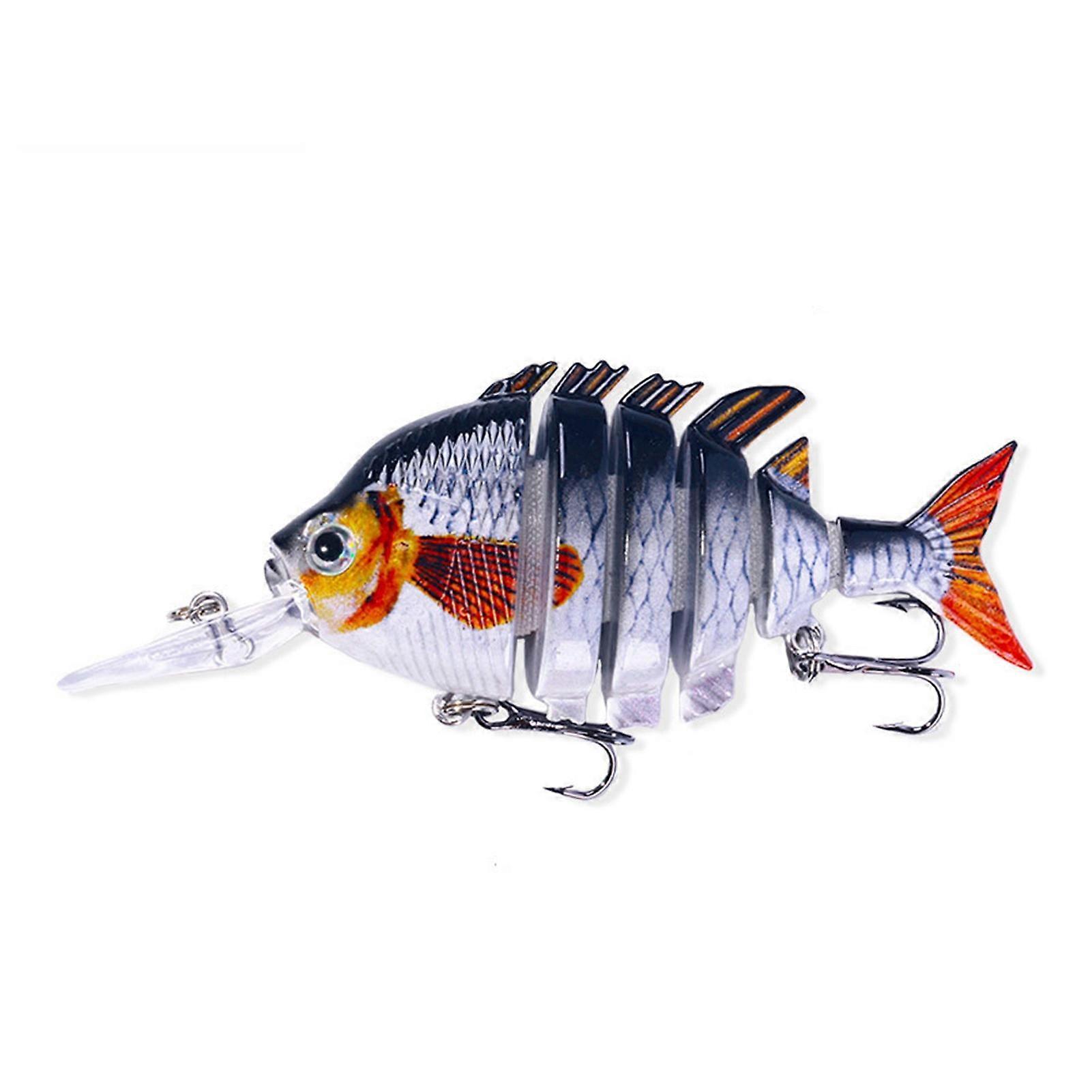 Kaesi 10cm/16.5g Fishing Bait 3D Simulation Eyes Treble Hook Design Realistic Looking Bright Color Easy to Puncture Slow Sinking Multi-Section Artific