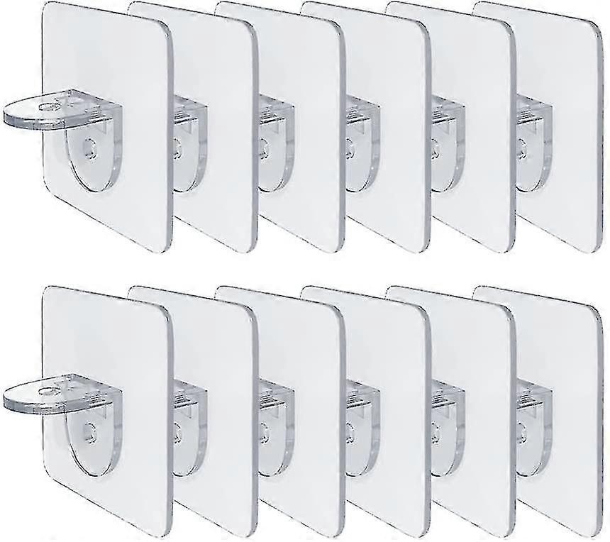 A Pack Of 12 Shelf Brackets Shelf Bracket Self-adhesive Brackets For Shelf Wardrobe Glass Bracket Shelf Storage Rack G