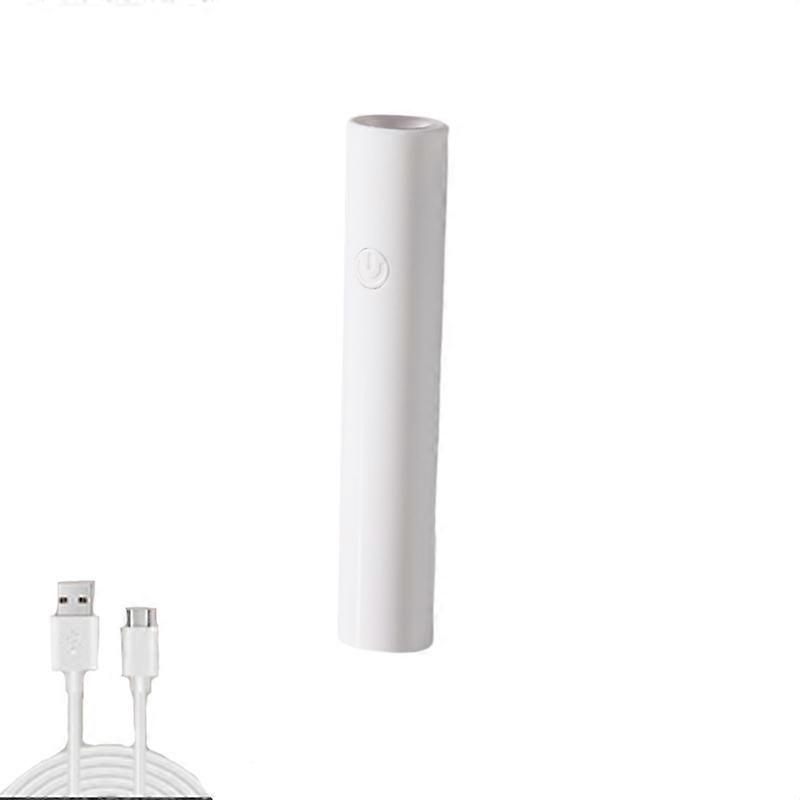 1pc Small portable nail art lamp, USB, timer, white