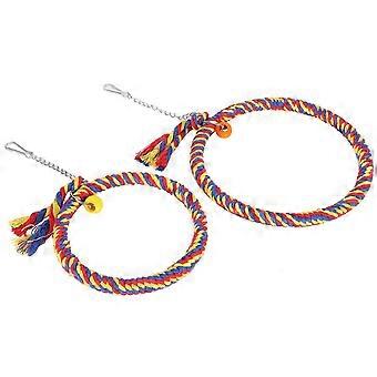 Bird Swinging Toy Round Hanging Rope for Parrots and Other Pets - Bird Cage Accessory