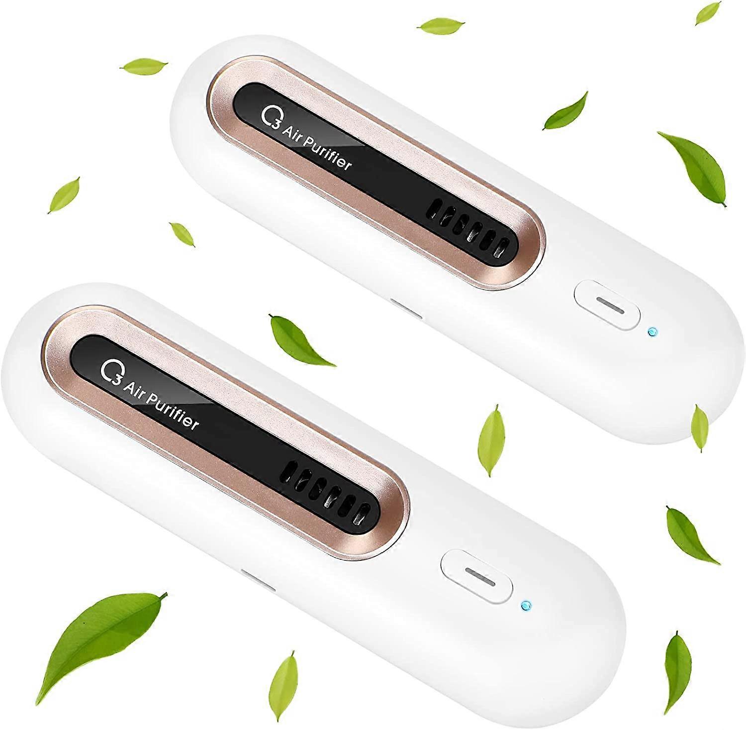 Refrigerator Deodorizer 2 Pieces Mini Usb Fridge Deodorizer Rechargeable Refrigerator Odor Eliminator Portable Ozone Generator Reusable Freezer Air Pu