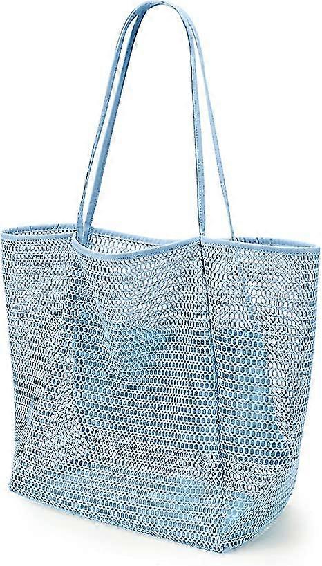 mesh tote bag, large, blue