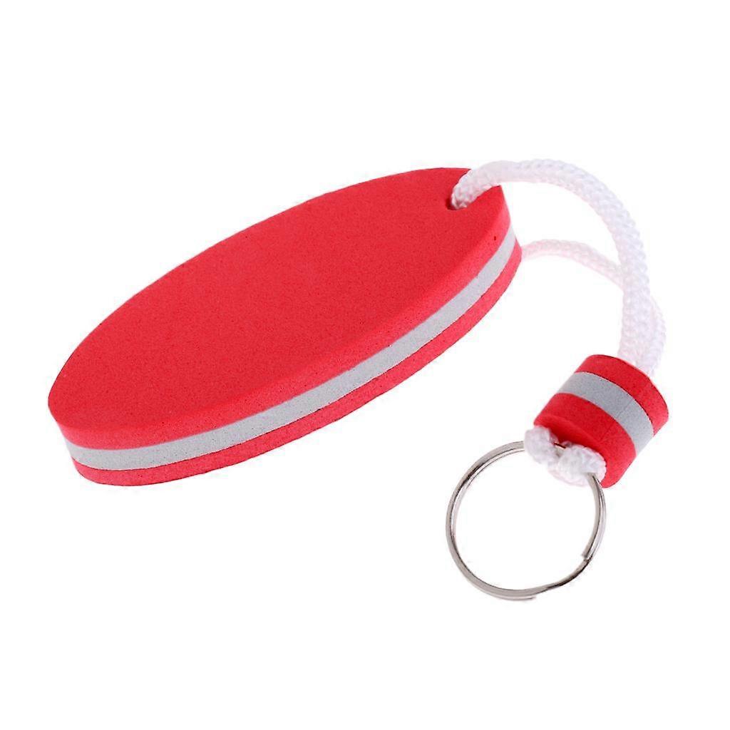 Oval Shaped EVA Foam Floating Key Ring Boat Keychain Red