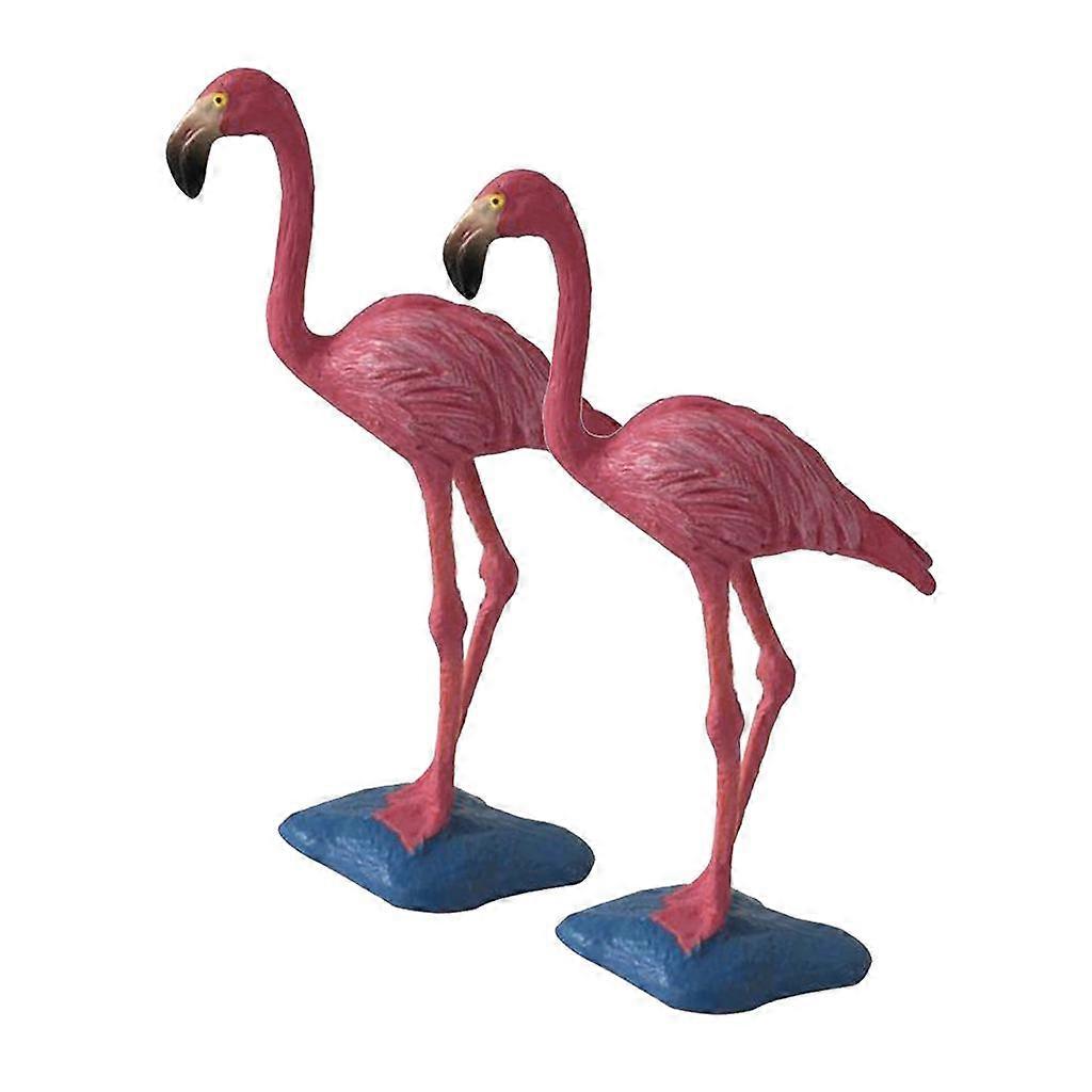 2pcs Red Flamingo Yard Lawn Ornaments