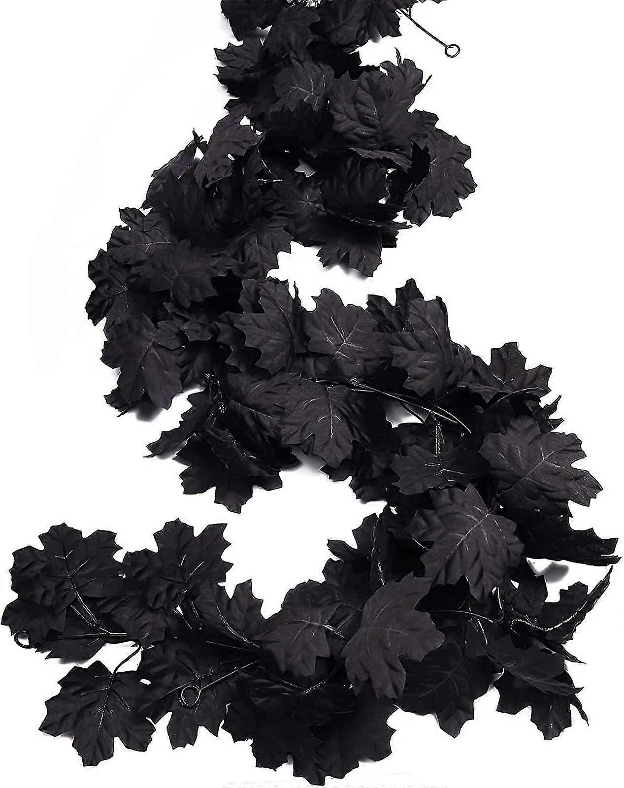 Home Interior Wall Hanging Black Simulation Maple Leaf Halloween Decoration yu