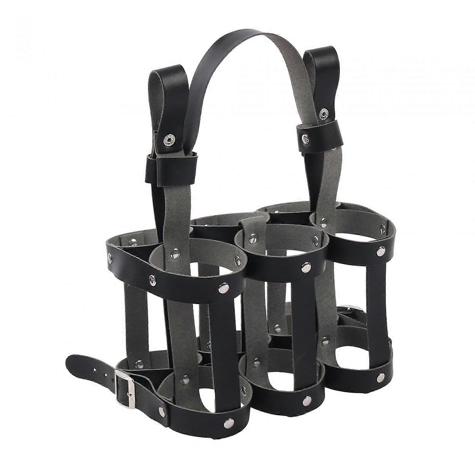 Pyörä Olutpullo Teline Juomateline 6 kuppia Pyörän mukinpidike Nahkainen olutpullon pidike patikointiin Ulkoilu Matkustaminen