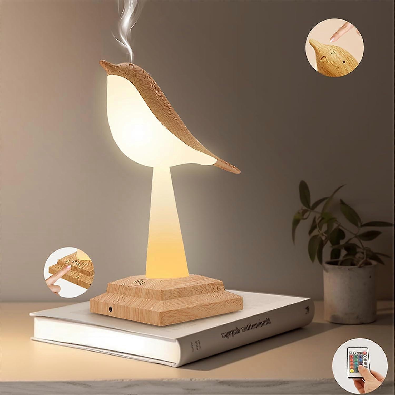 Touch Control Table Lamp Night Light Bedside Lamps Nightstand Lamps 3-Way Dimmable Light with Bird Shape USB Rechargeable Portable Desk Lamp LED for B