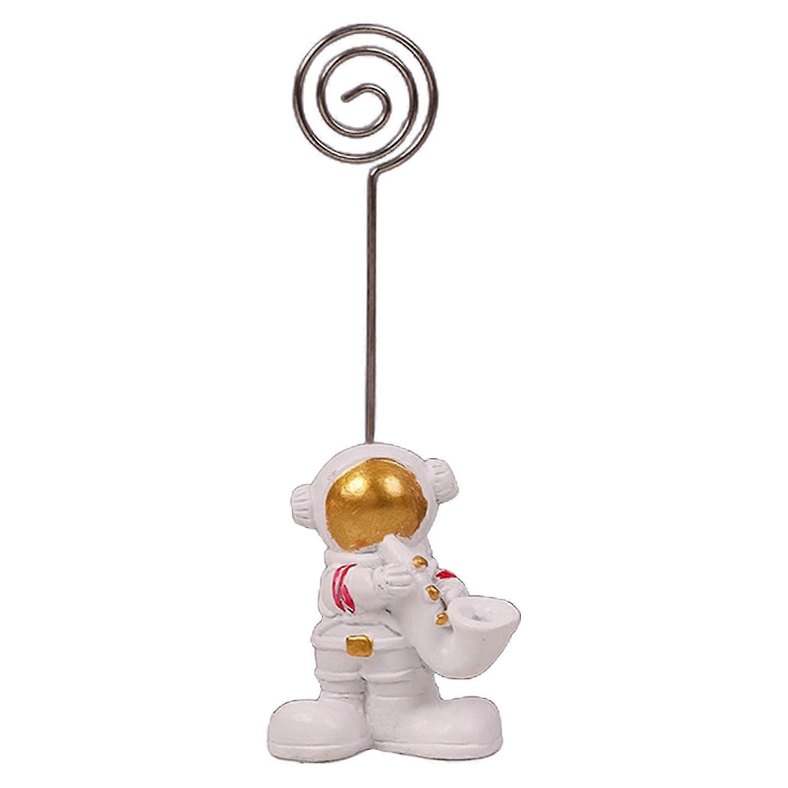 Astronaut Business Card Holder Reusable Fine Workmanship Restaurant Menu Stand Metal Holder Stand Desktop Card Holder
