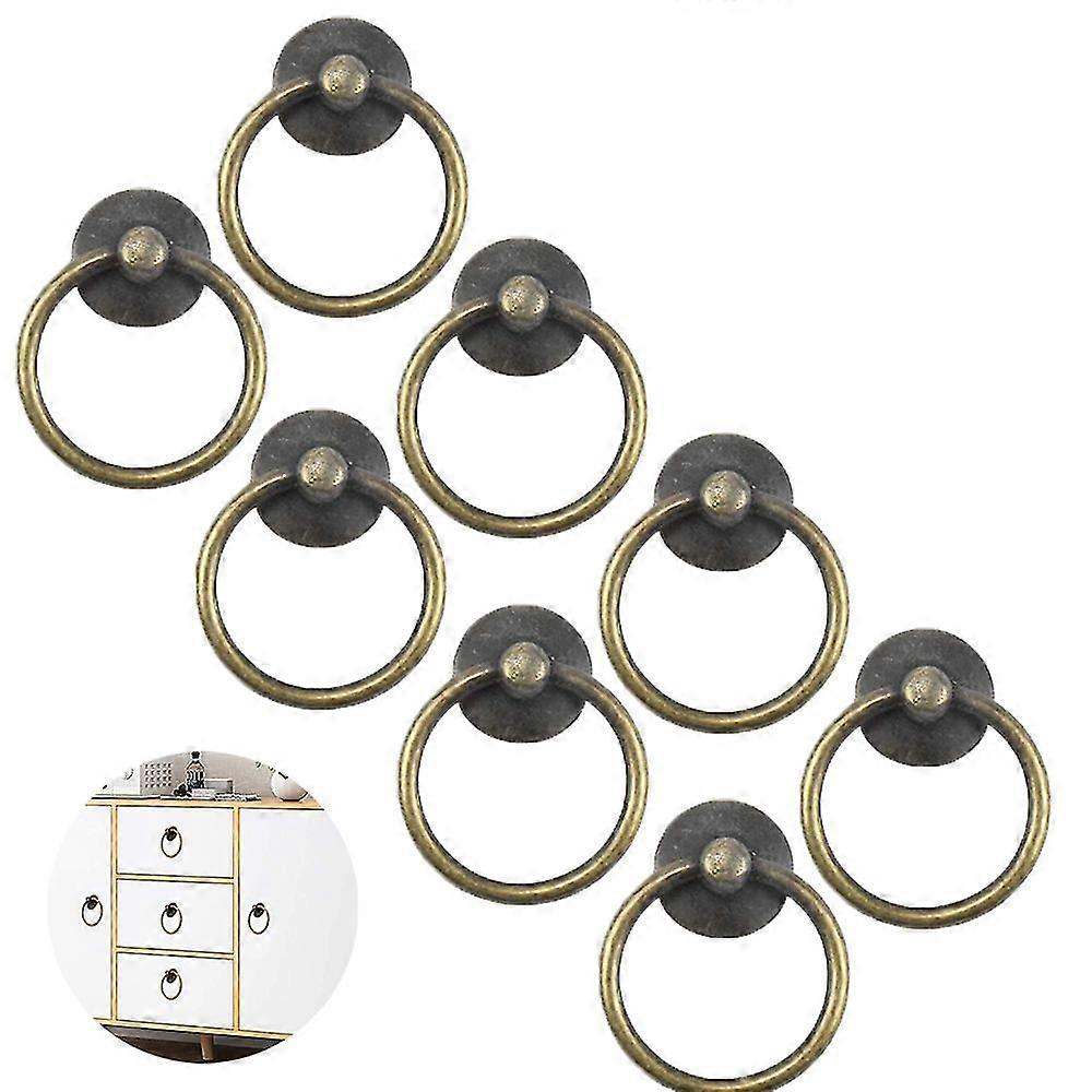 Vintage Cabinet Ring Knobs Round Antique Drawer Pulls Handle(10pcs)
