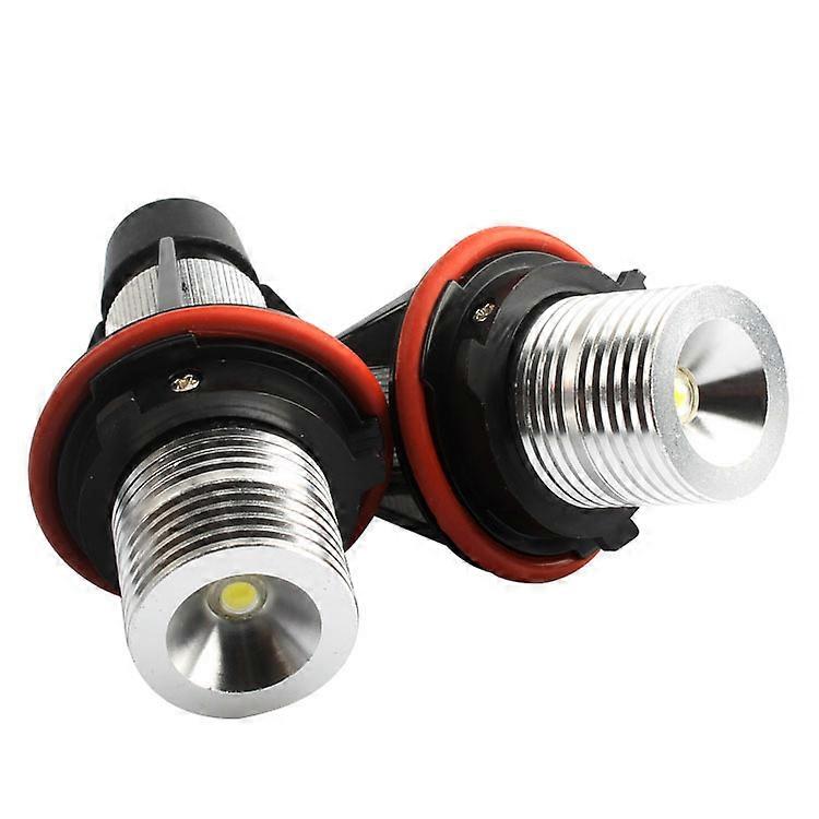 2x 5W For E39, E59, E53, E60, E31, E63, E64, E65, E66, E83, E87,etc. LED Angel Eye Halo Ring Marker Side Light White LED Bulb (E39)(2pcs, black)