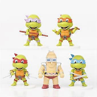 Guoguo 5 stks Leuke Anime Ninja Turtles Actiefiguren Bureau Ornamenten Collectible Kinderen Speelgoed Cadeau