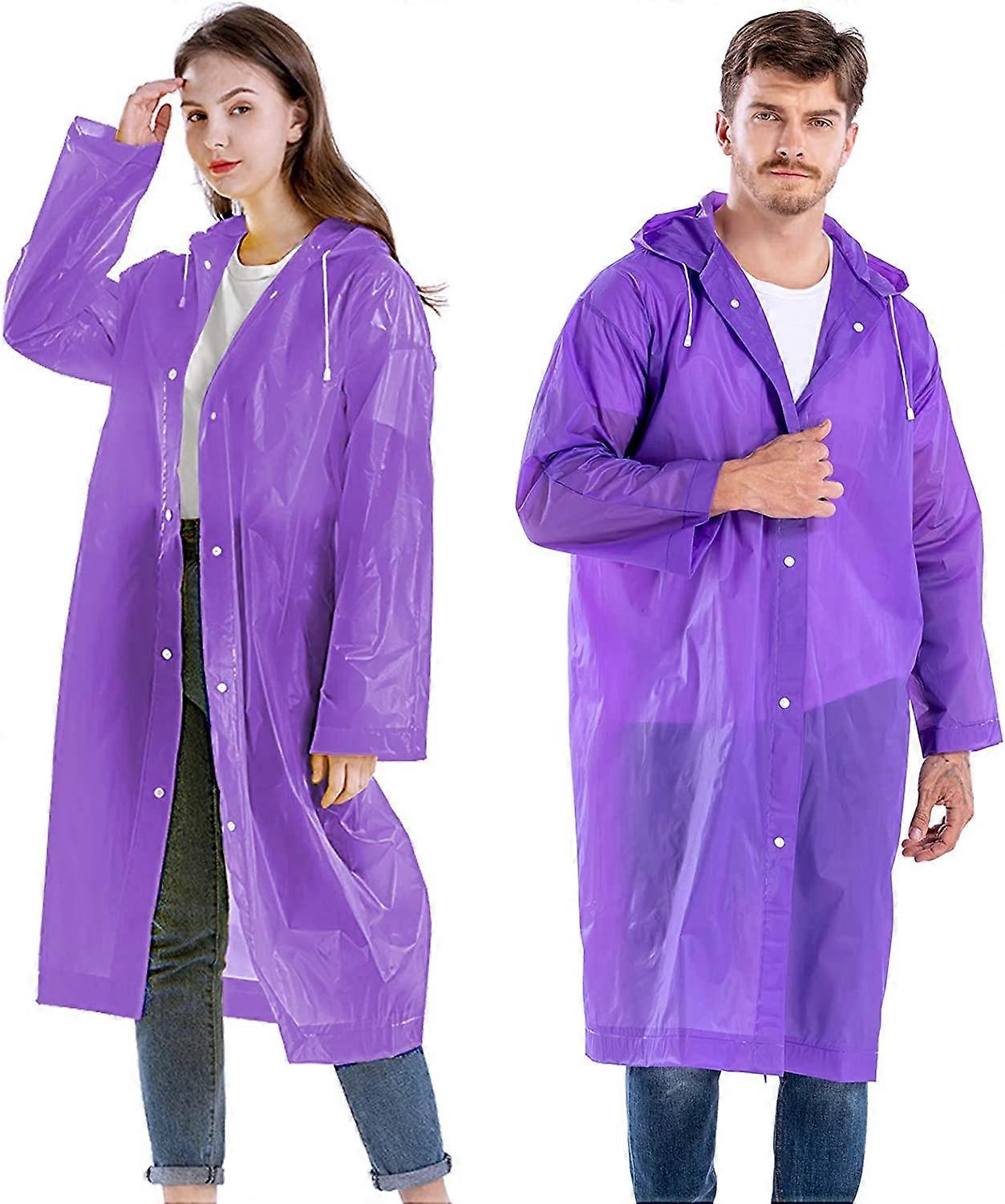 2er-Pack Regenmäntel für Erwachsene, wiederverwendbare EVA-Regenponchos, Regenjacken, Regenmäntel für Männer und Frauen, Kunststoff-Regenbekleidung