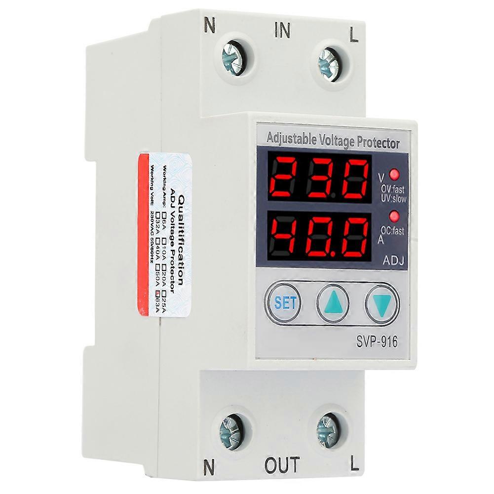 Adjustable Over Voltage Under Voltage Current Protector 230VAC (63A) - Intelligent Single Phase