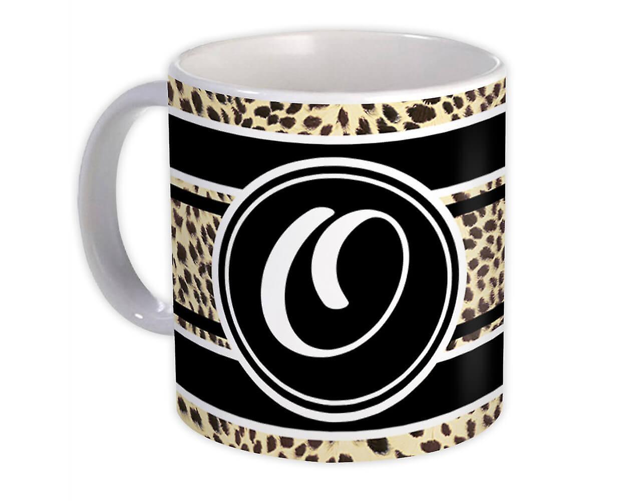Geschenkbecher: Monogramm Buchstabe O Gepard