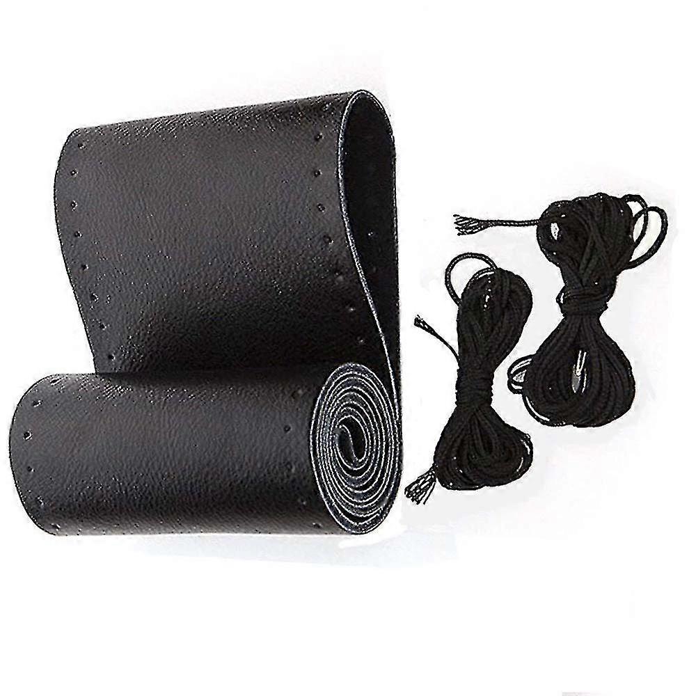 Universal Auto Lenkradabdeckung Echtes Leder Stich auf Wrap