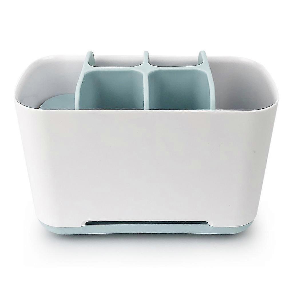 Blue Toiletry Counter Storage Rack Toothpaste Cleanser Table Top Organizing Storage Box