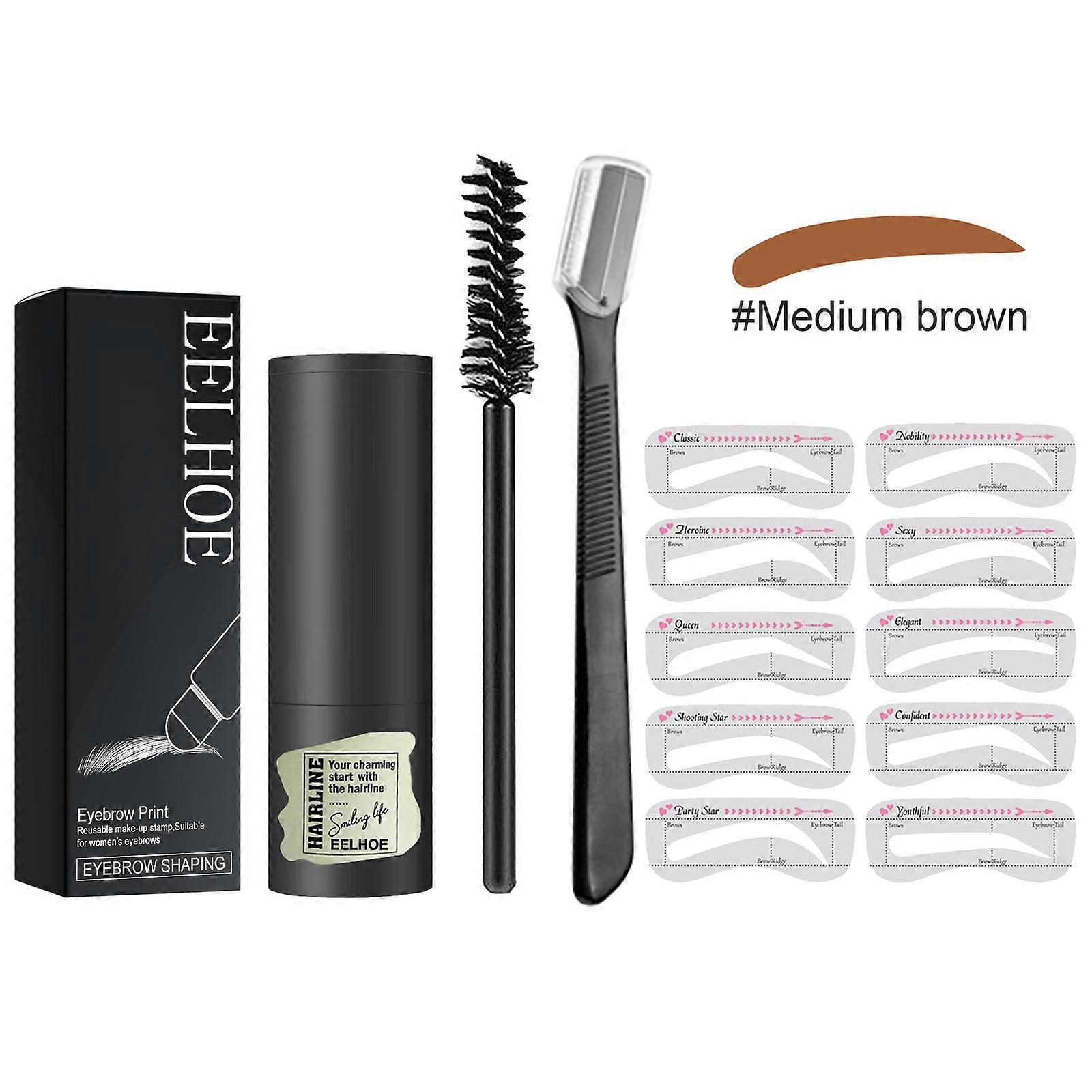 bon Kit de mise en forme de tampon de sourcil réglable en une étape (brun moyen)