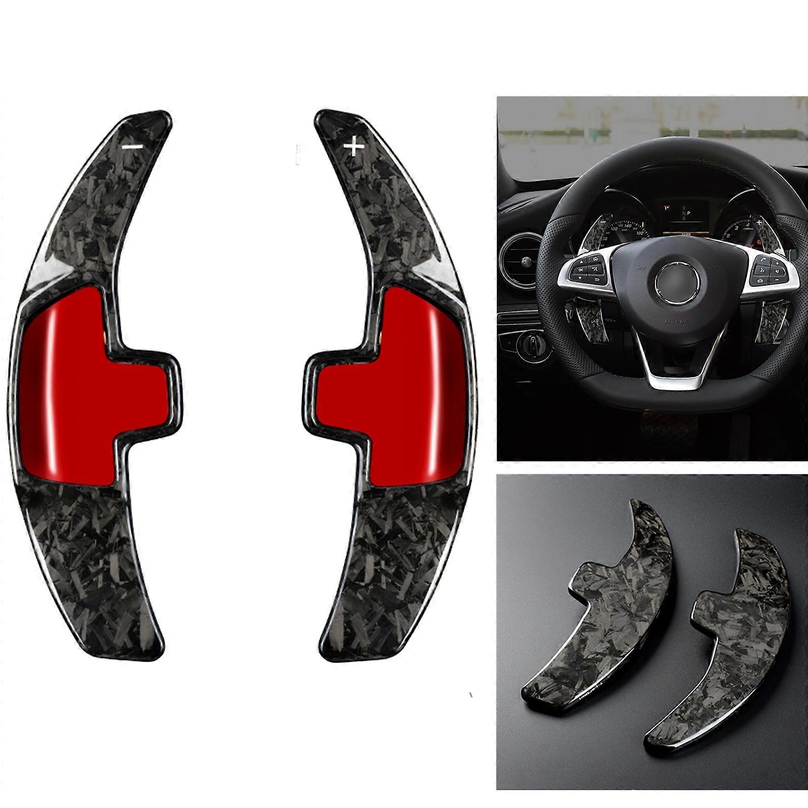 Forged Carbon Fiber Gear Steering Wheel Shift Paddle Extension Cover Trim For Benz C180L GLE CLA E300 E200 S Class 2015-2017