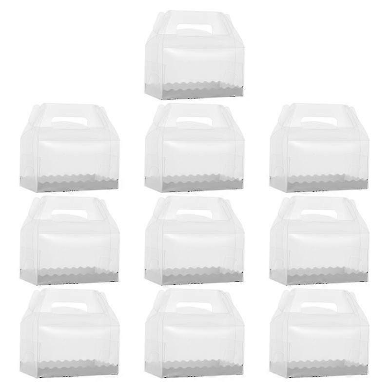 10pcs Transparent Dessert Cake Boxes Portable Cake Pack Boxes Izers