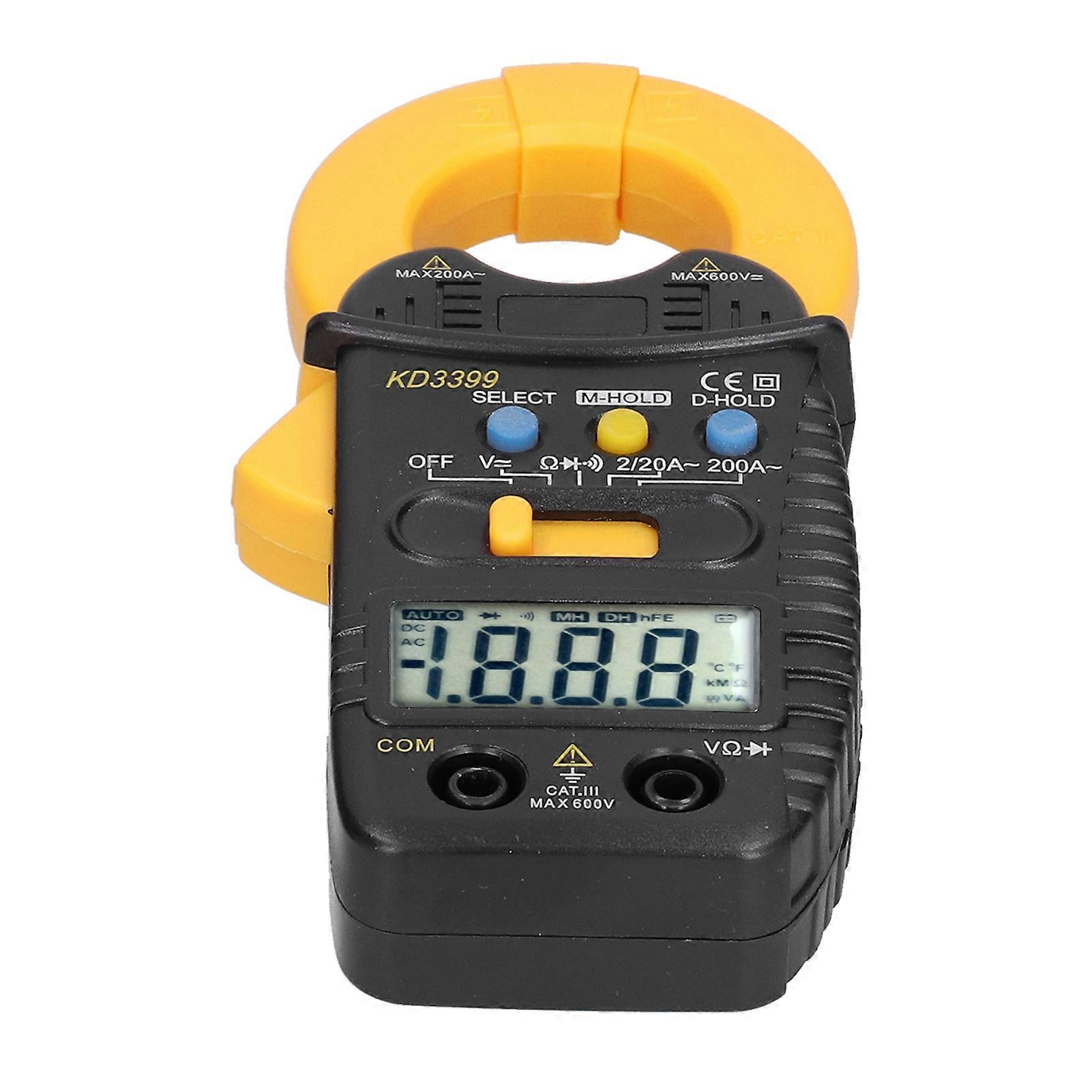 KD3399 Clamp Meter - Multifunction LCD Digital Display 2000 Count Safe Portable Multimeter
