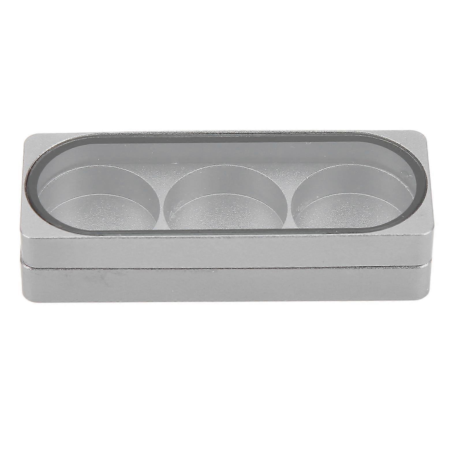 Billiards Cue Tip Storage Box - Aluminium Alloy with Magnetic Suction and 3 Holes