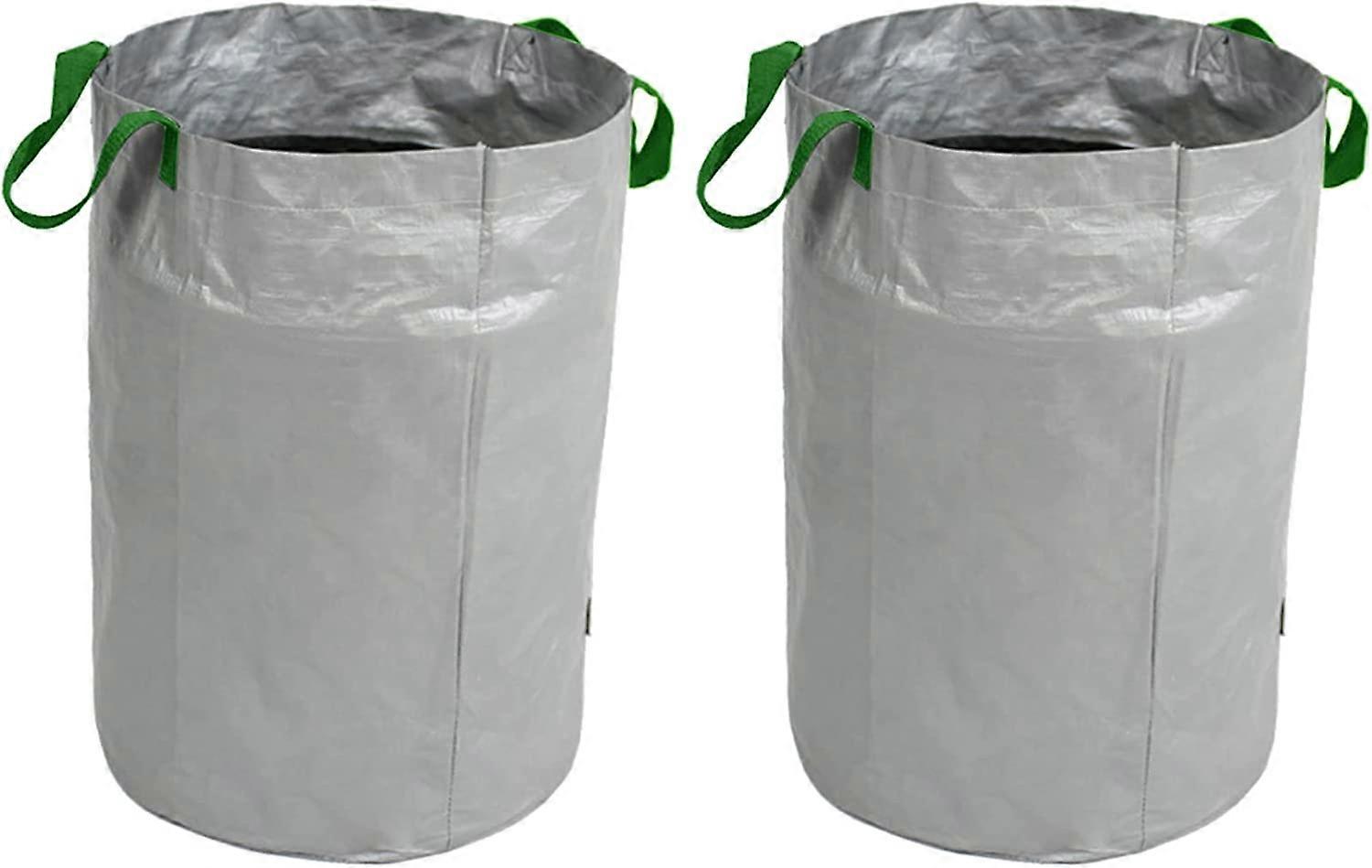 Packung 120L Gartenabfallsäcke Wiederverwendbar reißfest Wasserdicht mit Griffen Abfallsammelbehälter für Rasenpool 45 x 63cm