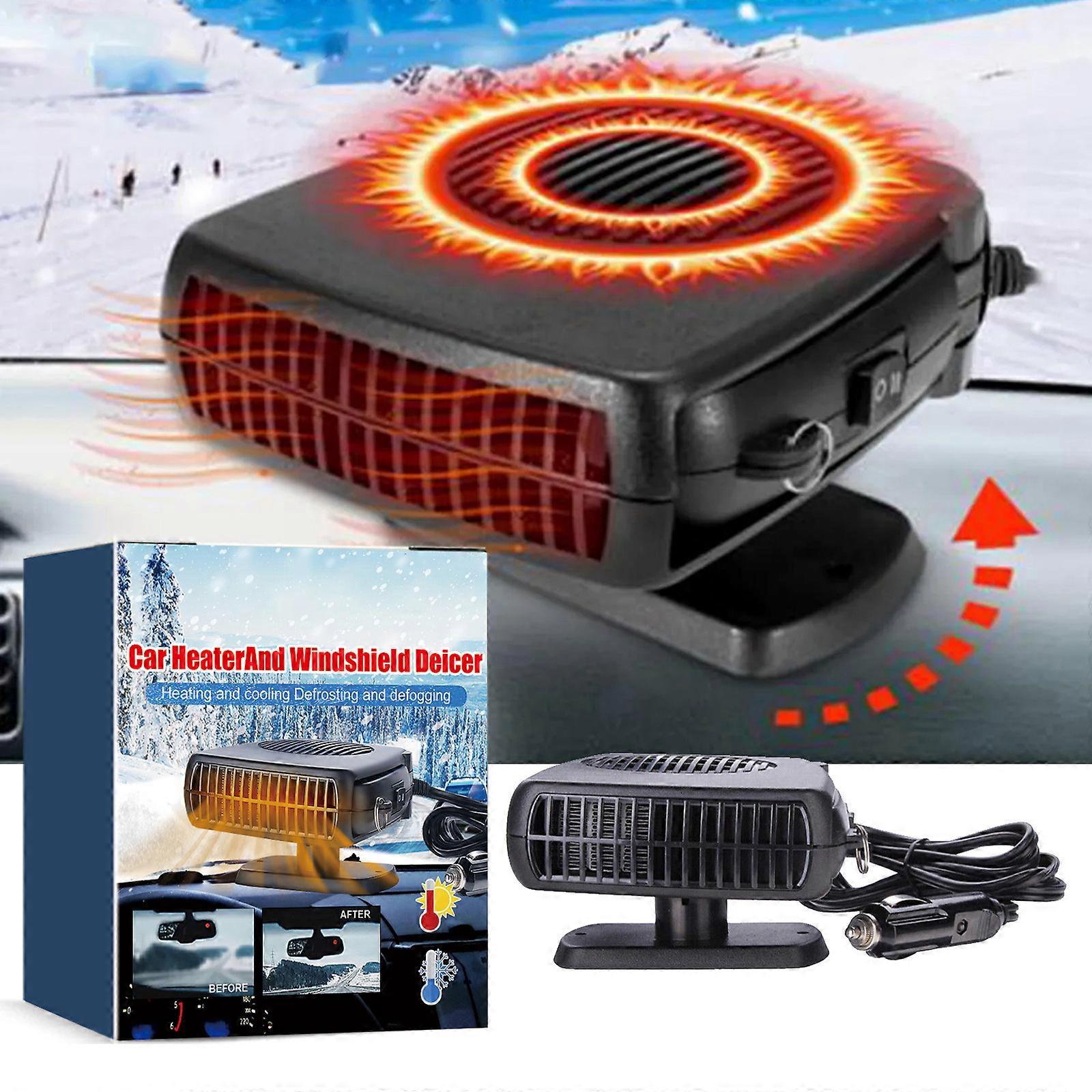 Portable Anti-Fog Car Heater, Windscreen Defroster with Ergonomic Handle, Cigarette Lighter Fan Heater for All Cars