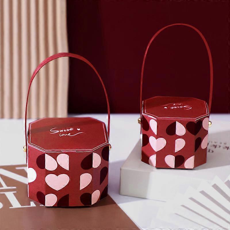 25 Pcs/Lot Creative Stitching Heart Pattern Portable Candy Box Holiday Gift Packaging Small Paper Box