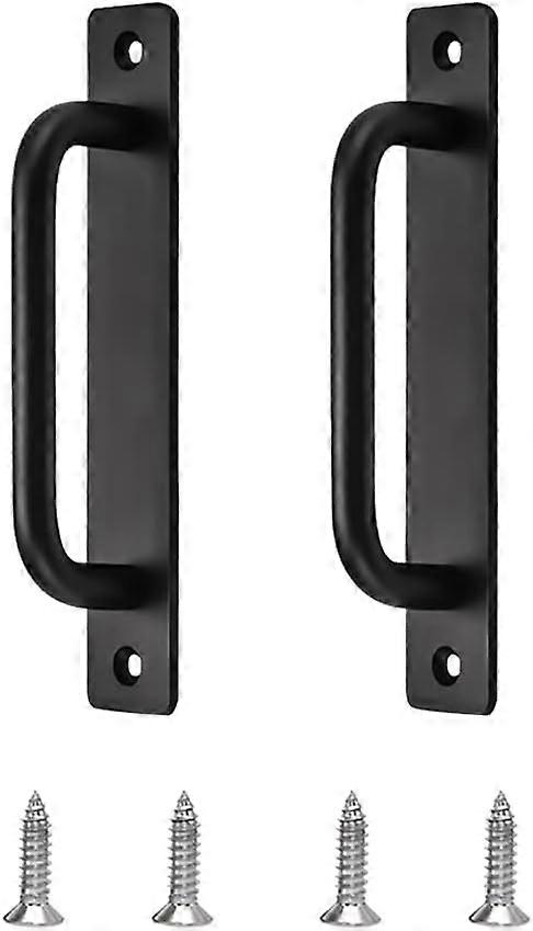 2 Pieces Door Pull Handle Matte Black Sliding Door Handle Exterior Barn Door Pull Handle