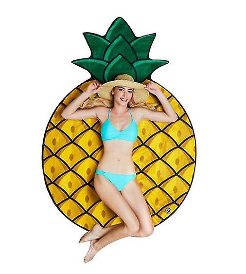 Round Beach Mat Traveling Beach Towel Pineaple Pattern